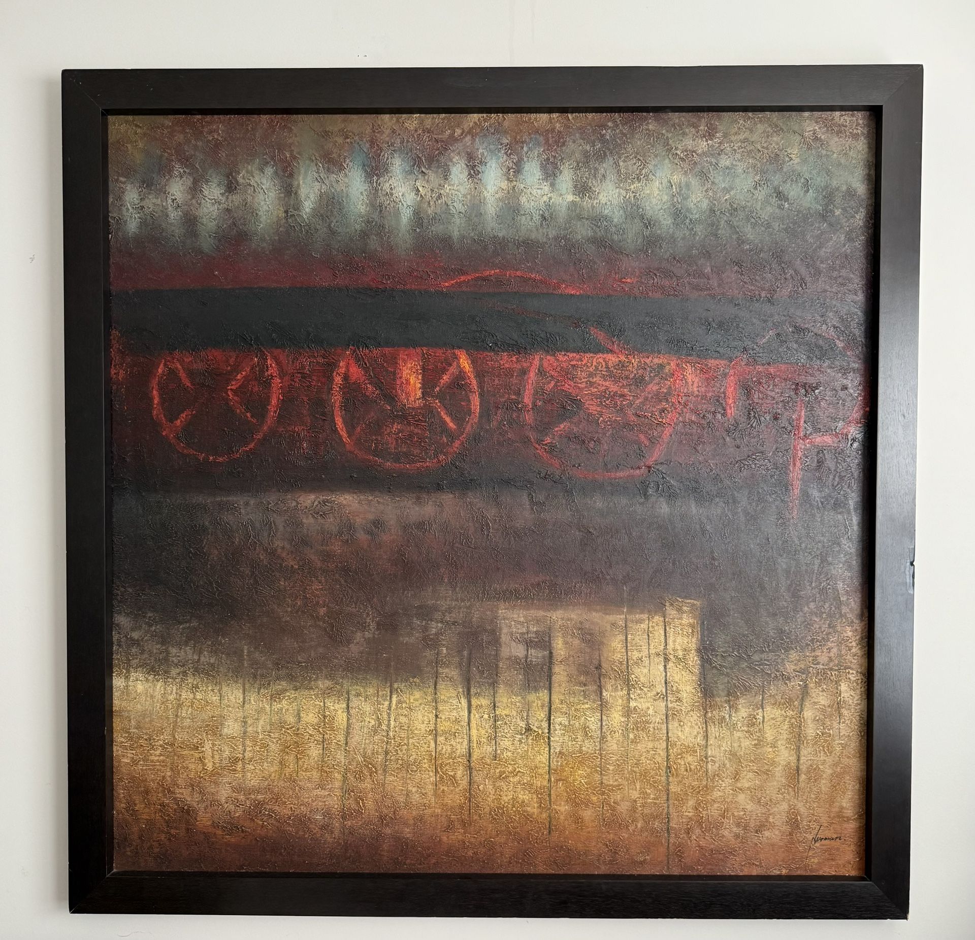 Large Modern Wall Art – 52x52 inches – Framed Canvas