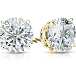 3.05 Carat Diamond 14k Gold Earrings