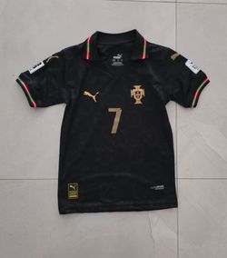 New Portugal Black Ronaldo Kids Youth sizes Soccer Jersey ages 5 to 13