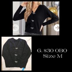 Brand New Size M Cargian With Rhinestone Bows