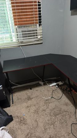 Black L-Shaped Gaming Desk