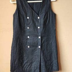 New Rebecca Reid Linen Sleeveless Jacket Top Women's Size 4 S Small Vest Tonic Shirt 