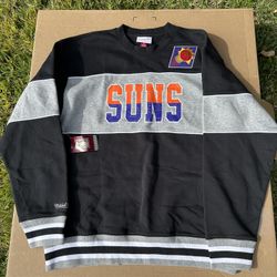 Phoenix Suns Black/Heather Gray Fleece Crewneck Sweatshirt
