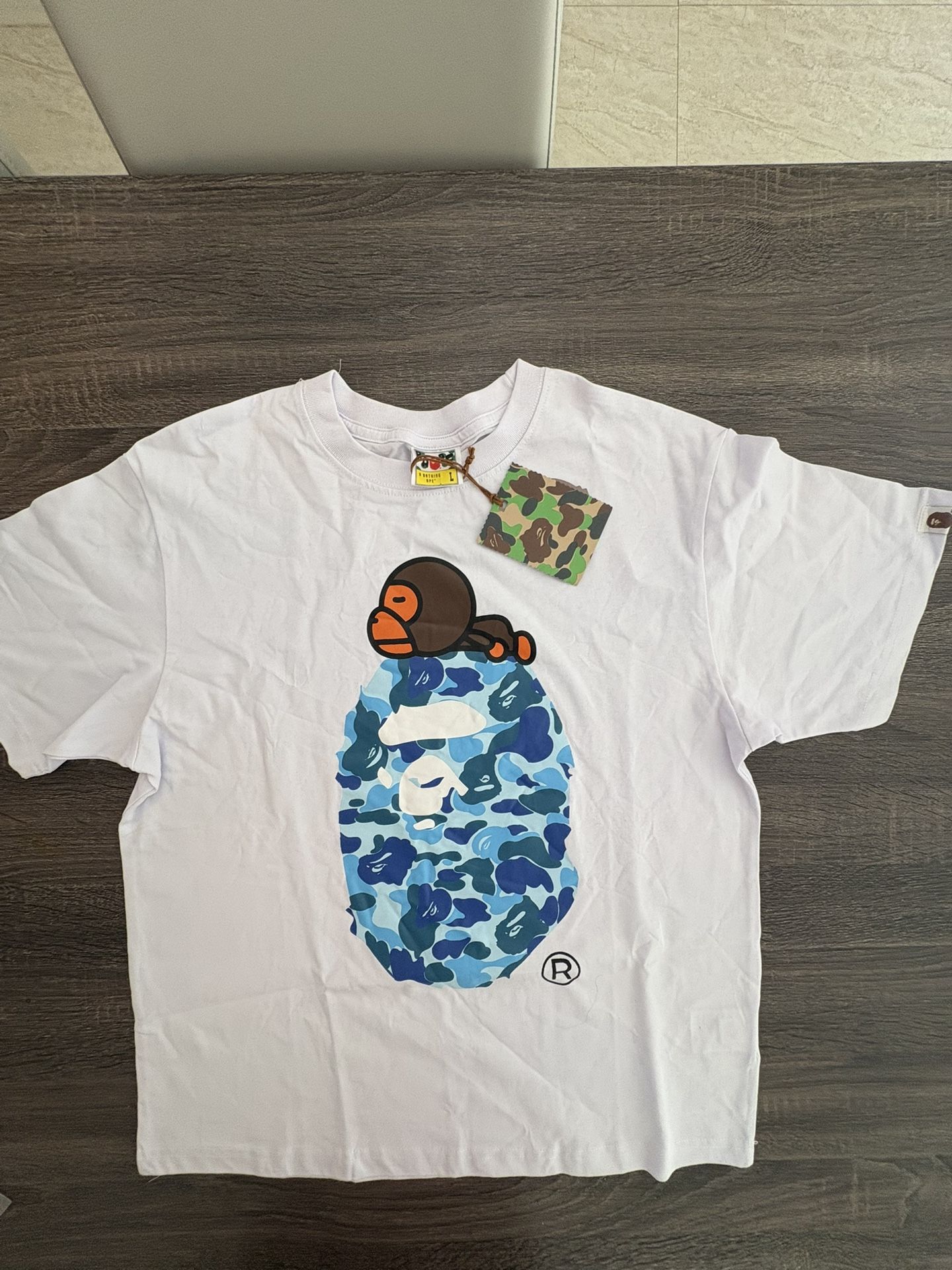 Bape White And Blue Shirt