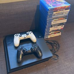 PS4 With 2 Controllers and 20 Games