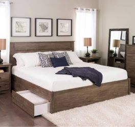 King Size Platform Storage Bed Frame — with nightstands $250