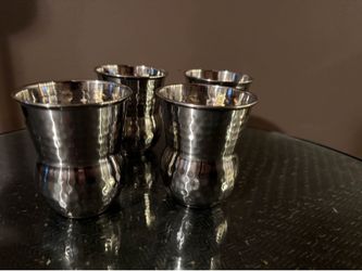 Set of 4 BRAND NEW Stainless Steel Metal Tumblers Cups