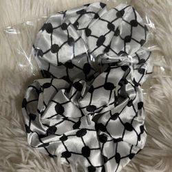 New | Palestine Handmade Keffiyeh Satin Scrunchie