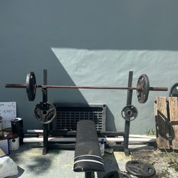 Weight Bench , Bar & Weights 