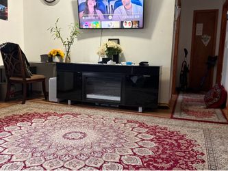 Beautiful TV stand with heater and Bluetooth speaker