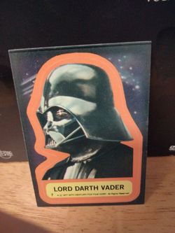 1977 Star Wars Lord Darth Vader Sticker Card #7