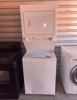 White Stacked Frigidaire Washer And Electric Dryer