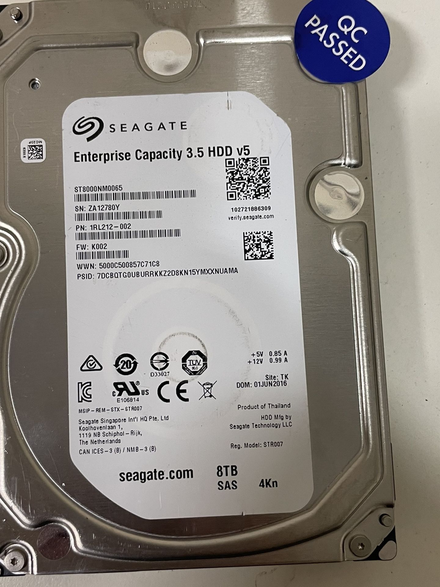 Seagate Enterprise Capacity 3.5'' HDD 8TB 7200 RPM 4Kn SAS 12Gb/s