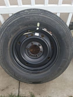 Spare tire for truck or trailer.