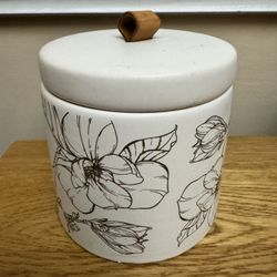Ceramic Canister Floral Design