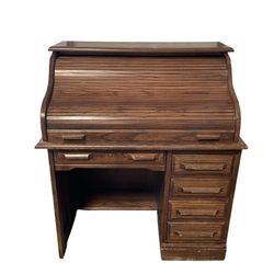 Vintage Oak Creek By Riverside ~ 42" Rustic Roll-Top Desk ~ 47"x42"x30" ~ PICKUP