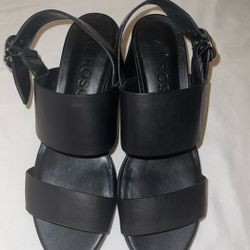 Women’s Aerosoles Camilia Black Platform Sandals Size 10 Chunky Heel