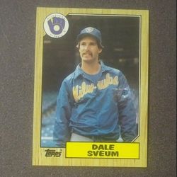 1987 Topps Dale Sveum Milwaukee Brewers #327 Rookie RC Baseball Card Vintage Collectible Trading Sports MLB Major League Professional Pro 