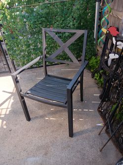 Heavy Duty Steel  THREEHOLD black Charcoal dining chair