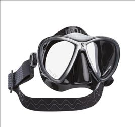 Scubapro Synergy 2 Twin Mask with Comfort Strap - Black/Silver - Black Silicone