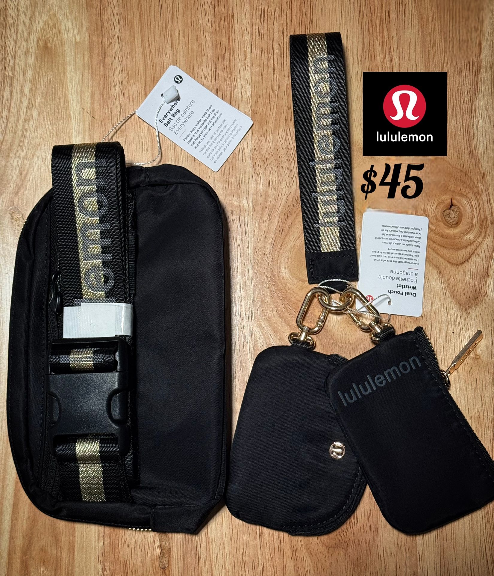 Lulu Lemon Everywhere Belt Bag And Dual Pouch Wristlet Bundle 