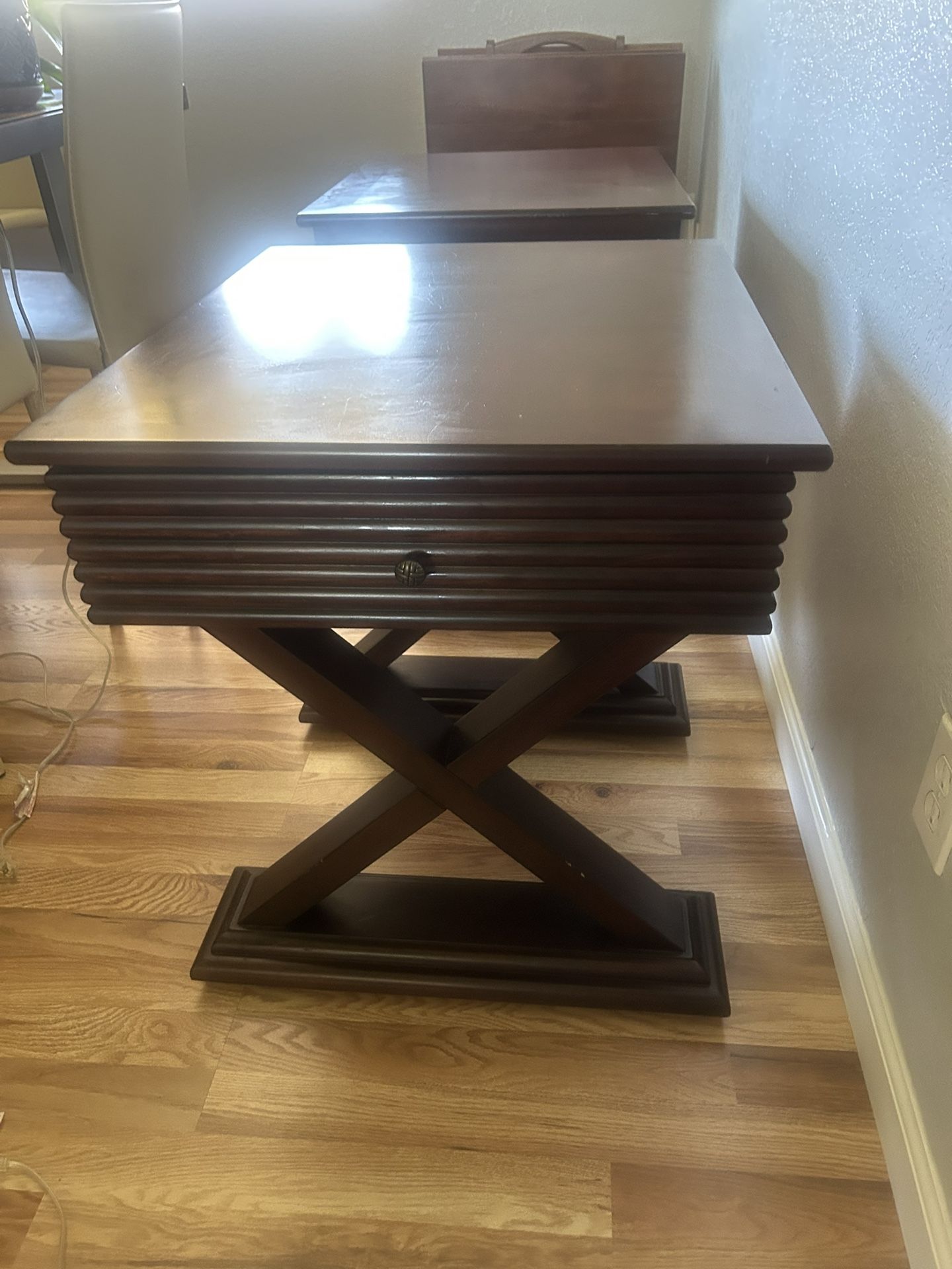 End tables with drawers, solid wood