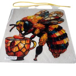 Bumble Bee Sun Catcher Stained Glass Style Window Hanging Decoration New  This Bumble Bee Sun Catcher is a stunning stained glass style window hanging