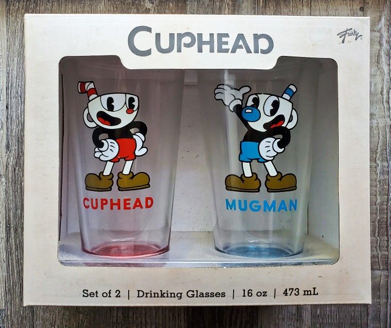 Cuphead & Mugman Collectible Drinking Glasses
