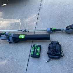 EGO POWER+ 56-volt Cordless Battery String Trimmer and Leaf Blower Combo Kit 4 Ah (Battery & Charger Included)