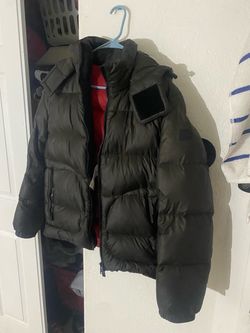 Olive Green Puffer Jacket with Hood