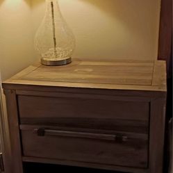 2 Bedside Tables- Wood Stained. Both For $15.