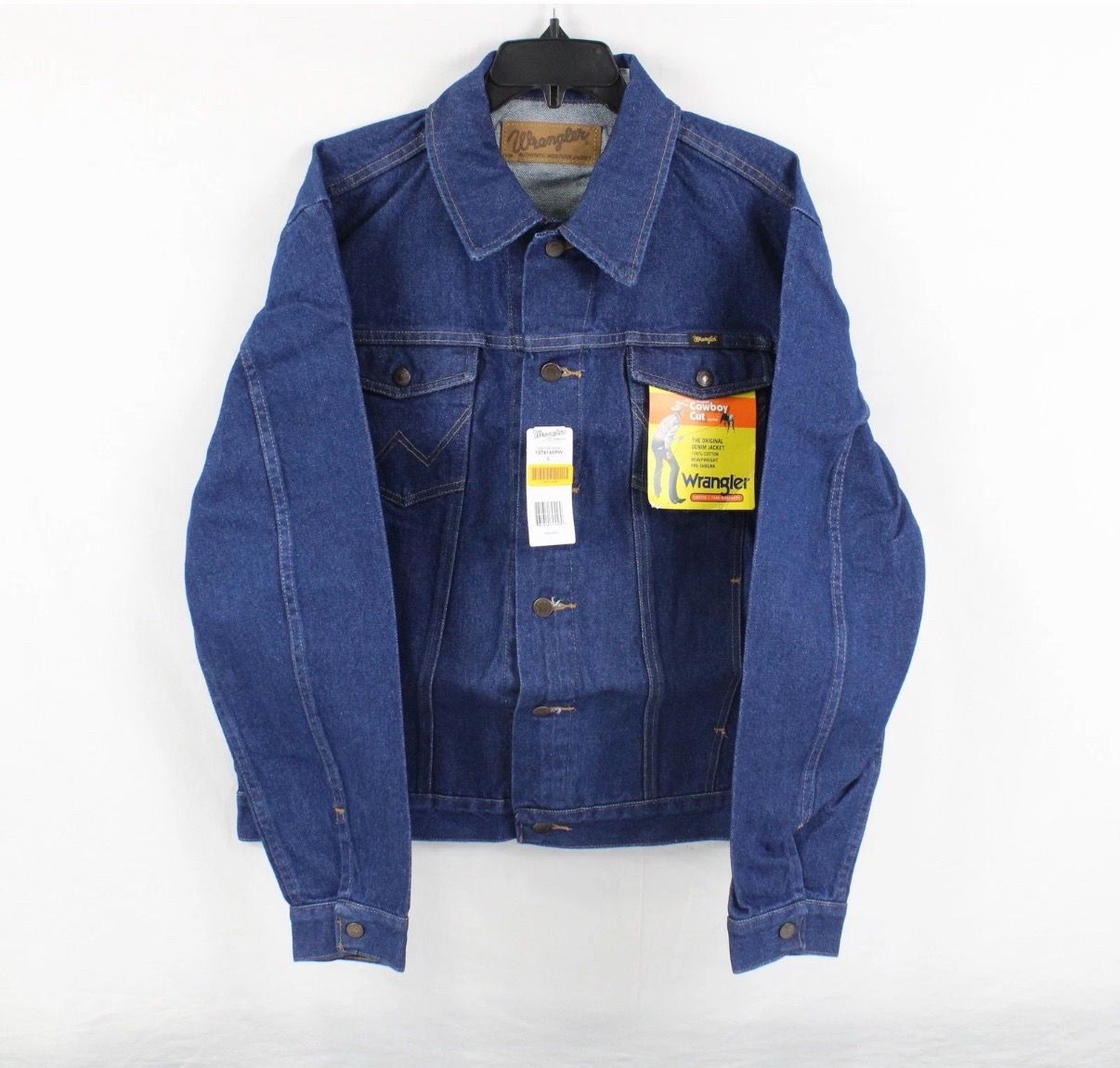 Wrangler Men's Prewashed Denim Cowboy Cut Unlined Denim Jacket Large