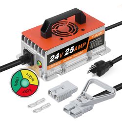 BRAND NEW 24V/25A FULLY AUTO SMART BATTERY CHARGER FOR FORKLIFT, GOLF CART, FLOOR SCRUBBER, PALLET JACK,EV, ETC.