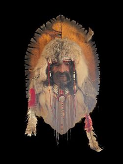 Vintage Mandella Feather Beaded Headdress Wood Wall Hanging 