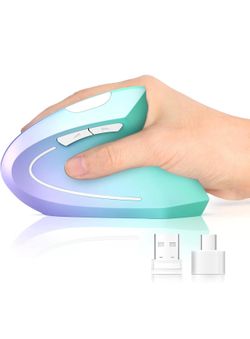 🔥Brand new🔥 Ergonomic Mouse, USB C Wireless Vertical Mouse, Dual Mode Rechargeable USB-A & Type-C Ergo Mouse, 1600 DPI, Relieves Wrist Pain and Carp