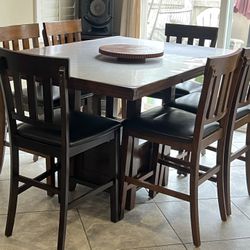 Expandable High Dinning Tables And Chairs (6 Chairs)