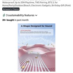 Bluetooth Speaker with HD Sound, Portable Wireless, IPX5 Waterproof, Up to 20H Playtime, TWS Pairing, BT5.3, for Home/Party/Outdoor/Beach, Electronic 