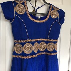 Royal Blue Dress With Detailed Design 