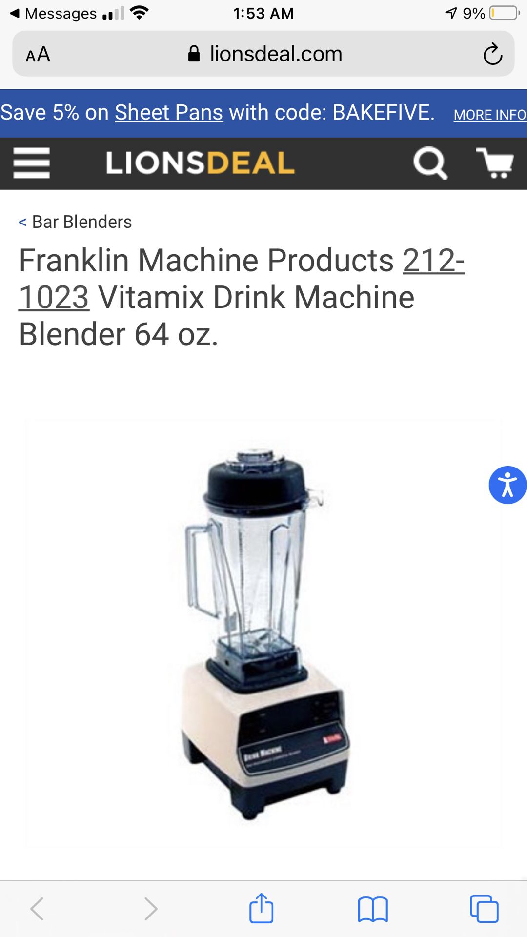 Drink Machine High Performance Commercial Blender By Vitamix