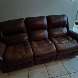 2 Seater Brown Recliner 