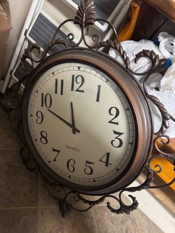Large Bronze Decorative Wall Clock