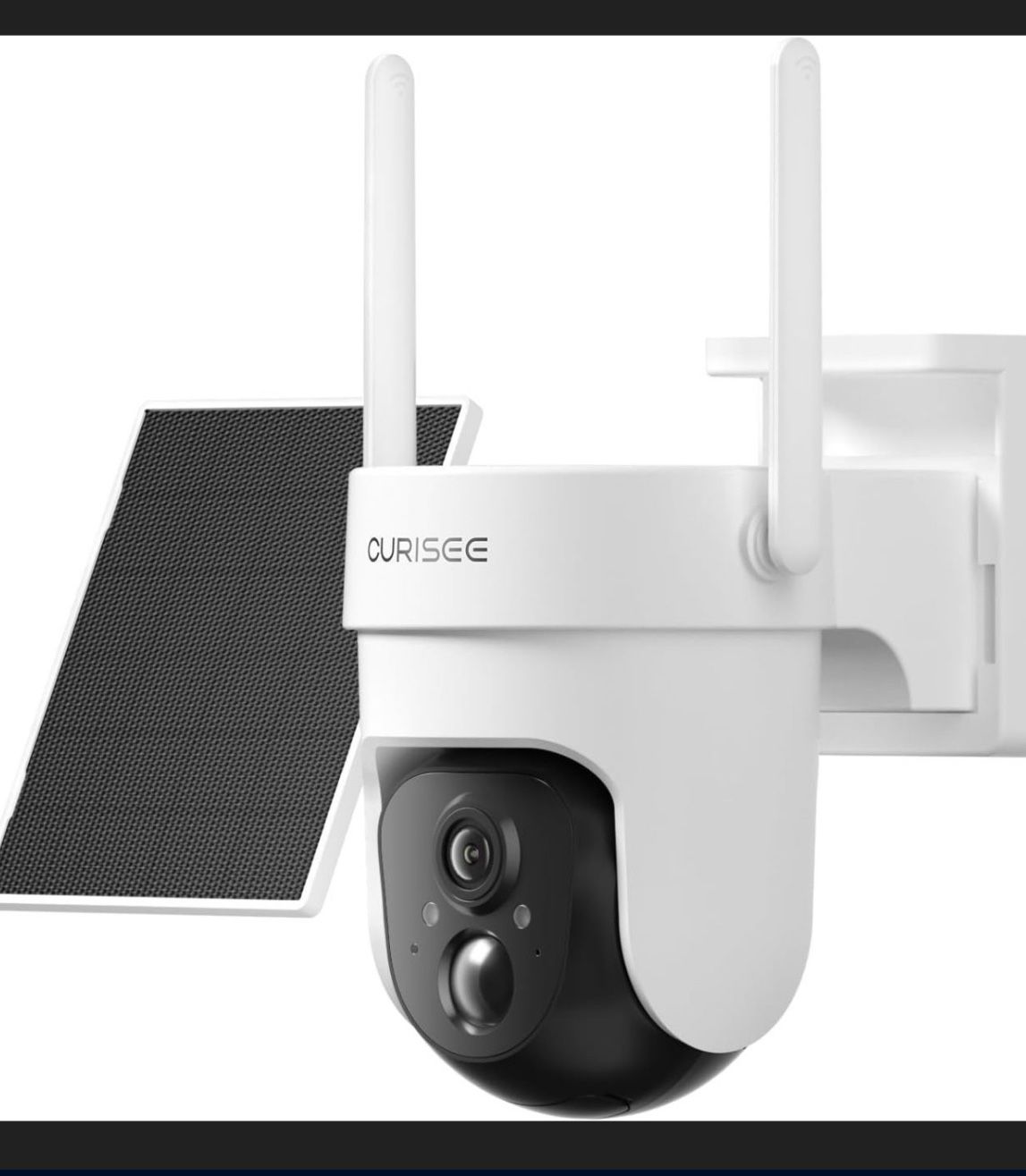 2K Wireless Outdoor Security Cameras, Solar Powered Home Camera with 360° View, PIR Motion Detection, Color Night Vision, 2.4G WiFi