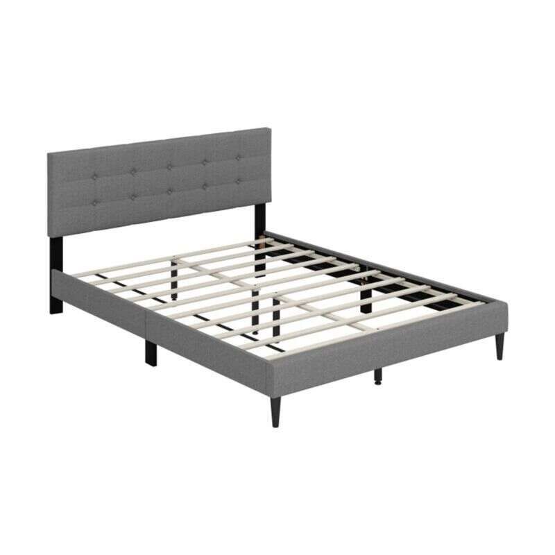 Brand new in box   Hivvago Queen Size Upholstered Platform Bed with Button Tufted Headboard $100 Number 2