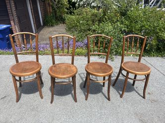 Antique Fischel Tchecoslov Bistro Chairs (4)