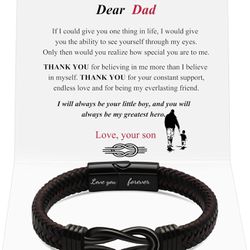 Mens Braided Leather Bracelet Gifts for Men Husband Boyfriend Dad Son Grandson Brother Birthday Fathers Day Anniversary Christmas Valentine's Day Men 