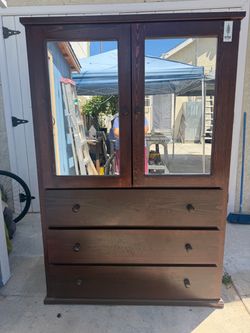 Pinewood Tall Wardrobe With Mirror / Ropero