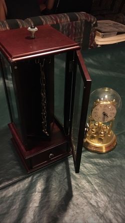 Jewelry case box and brass clock