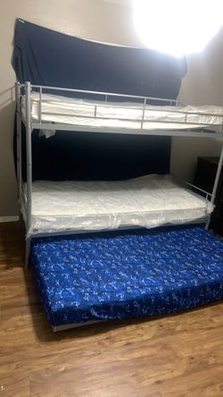 Bunk bed with third bed underneath washer and dryer used but in good condition