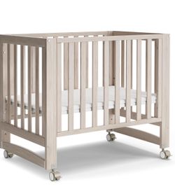 MAMAZING EvoNest Baby Crib, 3 in 1 Convertible Mini Crib with Wheels