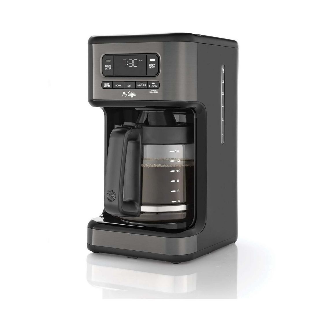 Mr. Coffee 14 Cup Programmable Coffee Maker, Dark Stainless Steel $29.99